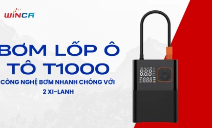 Bơm lốp ô tô T1000 - Công nghệ bơm nhanh chóng với 2 xi-lanh