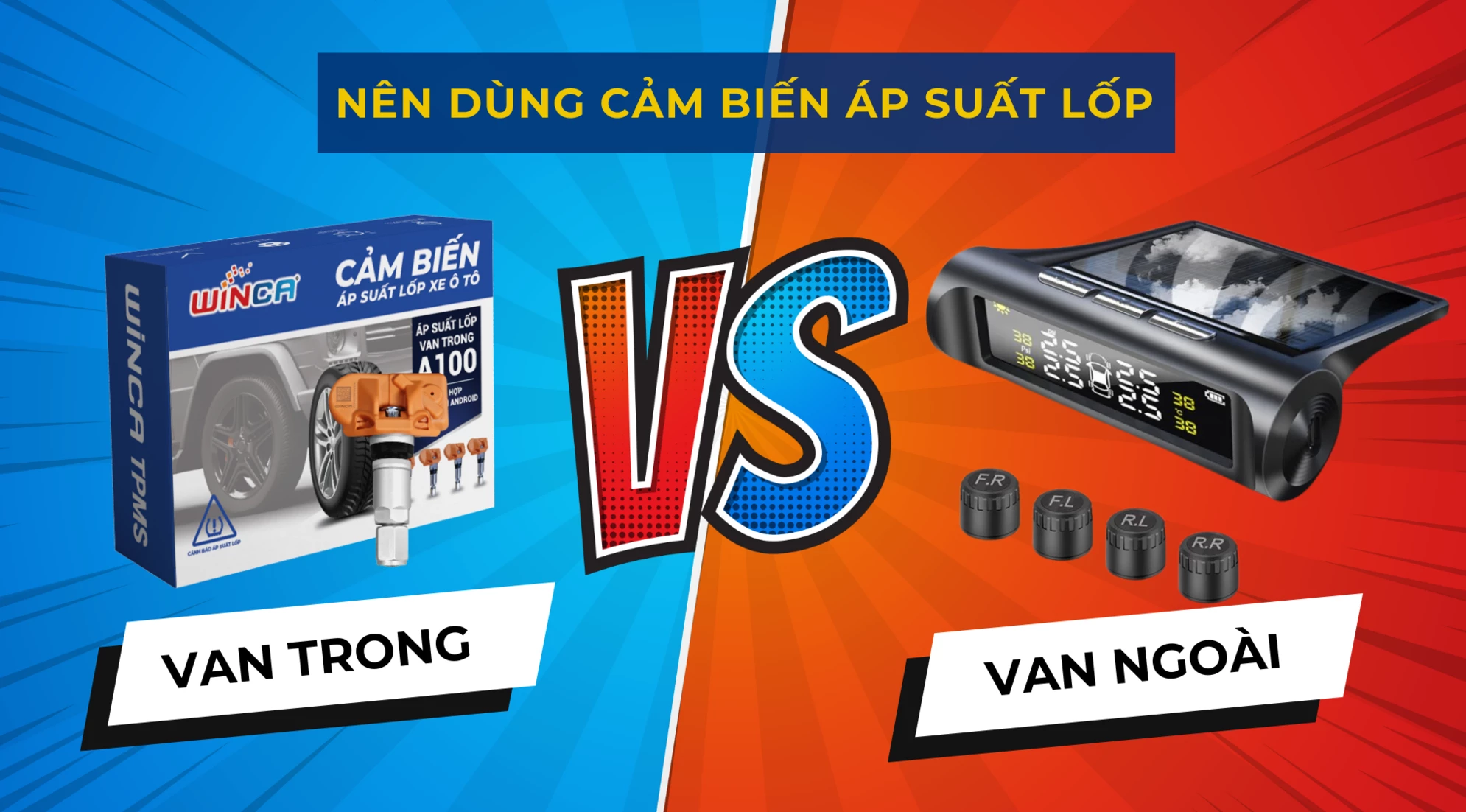 Nên dùng cảm biến áp suất lốp trong hay ngoài? So sánh & đánh giá chi tiết